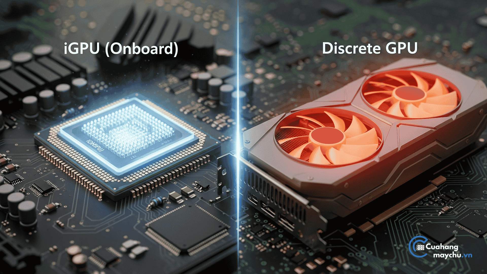 Hình ảnh so sánh: Sự khác biệt giữa Card Onboard trên CPU và Card đồ họa PC rời
